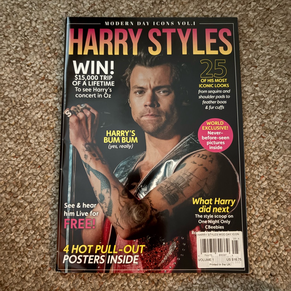 Harry Styles Magazine With Silver Cover Harry Styles Magazine With Silver Cover